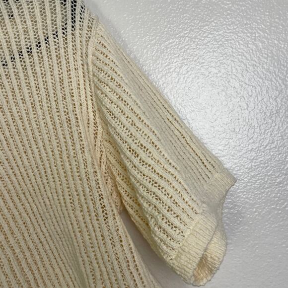 Stockholm Atelier & Other Stories Knit Top Womens XS Cream Pullover Short Sleeve - Picture 6 of 11